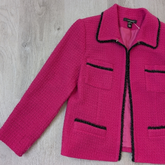 Vintage Louben Made In Canada Pure Virgin Wool Tweed Blazer Ptp 20" - Picture 4 of 8